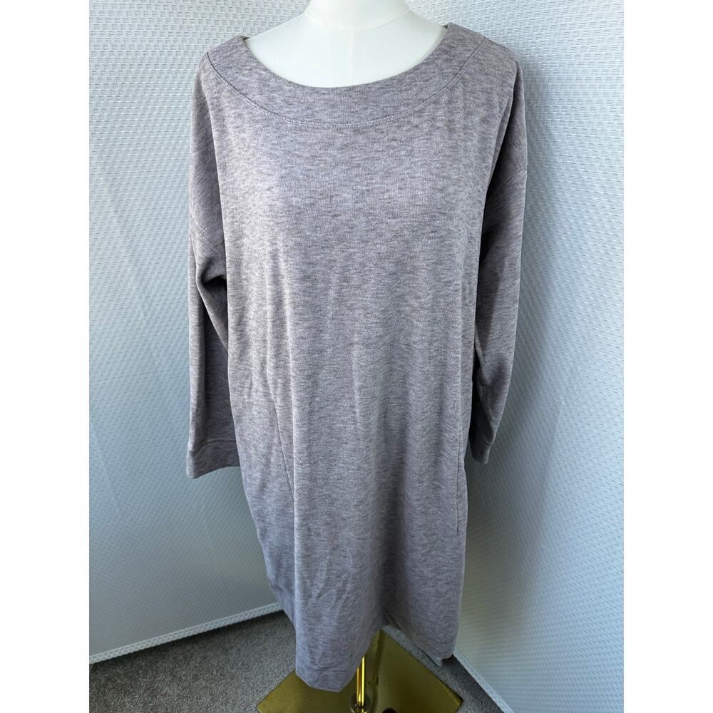 J. Jill Fit Fleece Lined Stretch Tunic dress Pockets Women’s XL space dye Mauve
